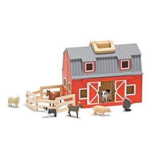 Melissa & Doug – Дървена играчка – Сгъваем хамбар с животни - Technomani