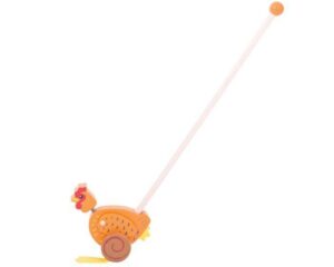 Bigjigs – Дървена играчка за бутане – Кокошка - Technomani