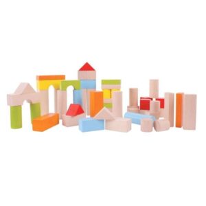 Bigjigs – Дървени многоцветни блокчета – 50 части Bigjigs – Дървени многоцветни блокчета – 50 части - Technomani