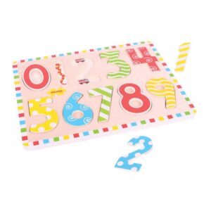 Bigjigs – Дървен пъзел – Цифри – От 0 до 9 Bigjigs – Дървен пъзел – Цифри – От 0 до 9 - Technomani