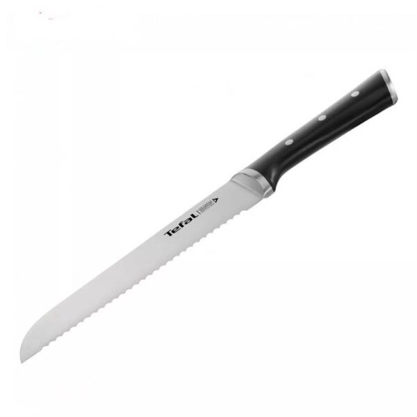Нож за хляб Tefal K2320414 Ice Force, 20 см, Неръждаема стомана, Сребрист/Черен - Technomani