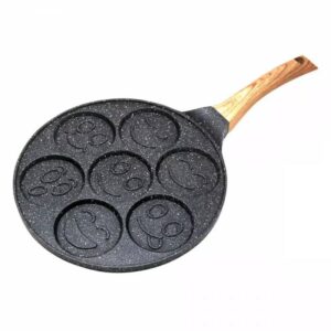 Тиган за мини палачинки с мраморно покритие Kinghoff KH 1667, 26.5 см, Индукция, Черен - Technomani