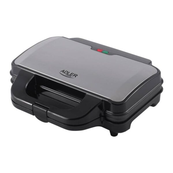 Тостер за сандвичи XL Adler AD 3043, 1300 W, 28.5x15 см, Термостат, Инокс/черен - Technomani