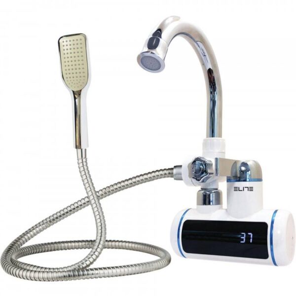 Нагревател за вода с душ Elite EHSD-2559, Дисплей за градуси, 3000W, IPX4, За стена, Бял - Technomani