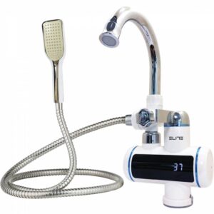 Нагревател за вода с душ Elite EHSD-2560, Дисплей за градуси, 3000W, IPX4, За плот, Бял - Technomani