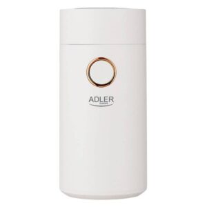 Кафемелачка Adler AD 4446WG Кафемелачка Adler AD 4446WG, 150W, Прозрачен капак, Защита, 75 гр, Бял/златист - Technomani
