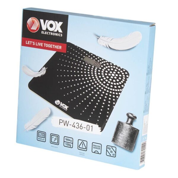 Везна Електронна VOX PW436-01, черно и бяло - Technomani