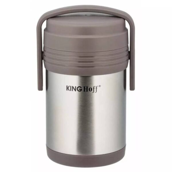 Термос за храна Kinghoff KH 4075, 3 контейнера, 1.5 литра, Двойни стени, Инокс - Technomani