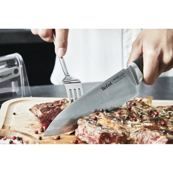 Кухненски нож Tefal Ever Sharp K2569004 16.5 см, Стойка с технологията Dual Pivot, Заключваща система - Technomani