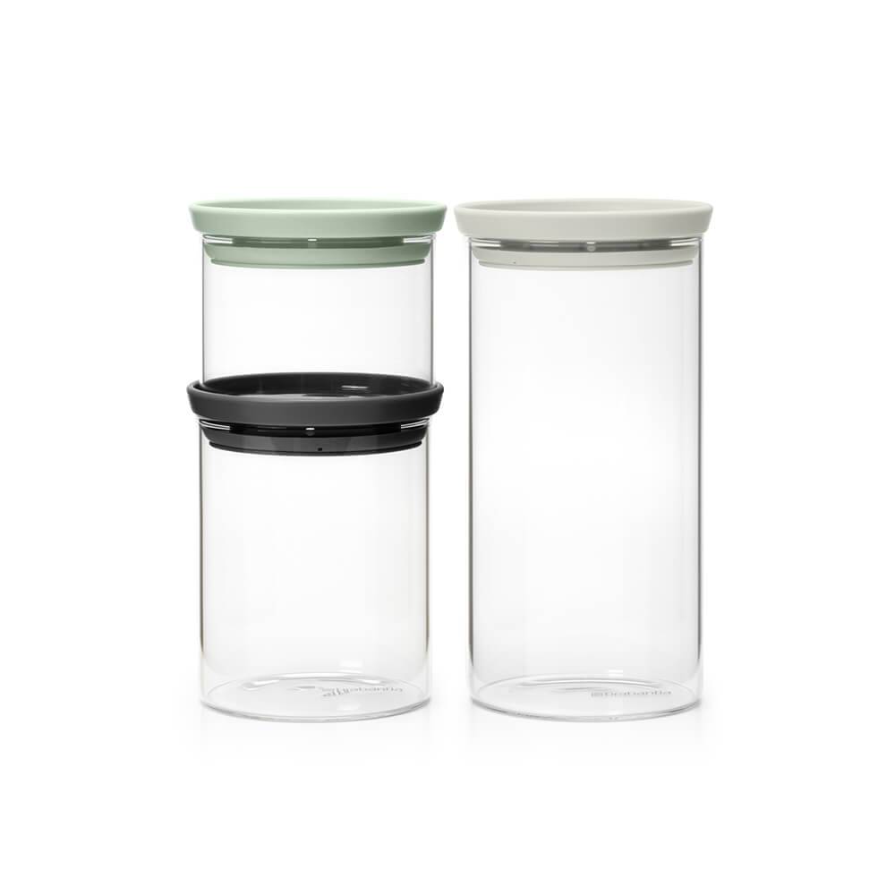 Буркани комплект Brabantia Stackable 0.3L+0.6L+1.1L