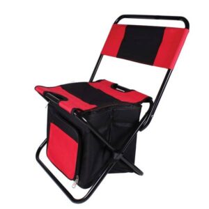 Къмпинг стол Muhler с хладилна чанта, червен - Technomani