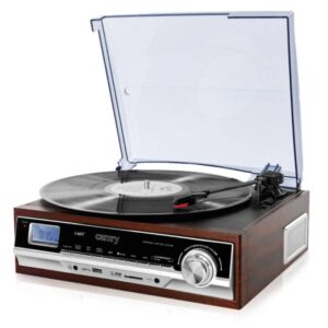 Грамофон Camry CR 1168 Грамофон Camry CR 1168, Bluetooth, MP3, USB, SD карта, AUX, LCD дисплей, Запис, Меден - Technomani
