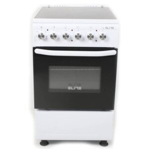 Електрическа готварска печка Elite EFC-2531 Електрическа готварска печка Elite EFC-2531, 6000 W, Керамичен плот, Ширина 50 см, 4 котлона, Термостат, Осветление, Бял - Technomani