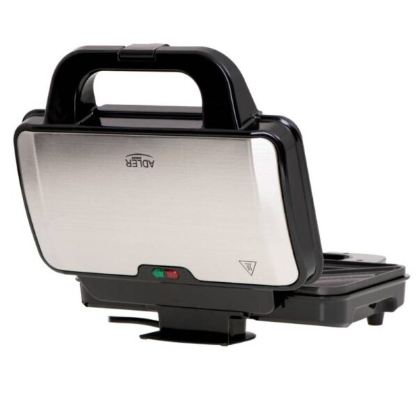 Тостер за сандвичи XL Adler AD 3043, 1300 W, 28.5x15 см, Термостат, Инокс/черен - Technomani