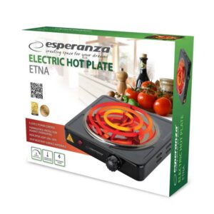 Електрически котлон Esperanza EKH012K, 1000W, Открит нагревател, 5 нива, Черен - Technomani