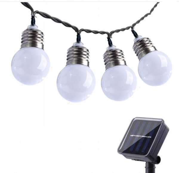 LED Соларни гирлянди N1030W, 10 крушки, 230 см, до 8ч автономност, IP44 - Technomani.bg