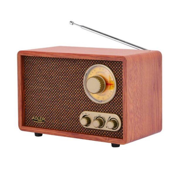 Радио Adler AD 1171, 4.5W, Ретро дизайн, AM/FM, Bluetooth, MP3, USB, Кафяв - Technomani