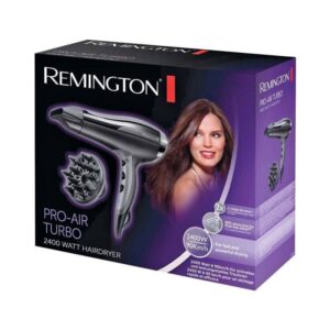 Сешоар Remington D5220 Pro-Air Turbo, 2400W, Турбо - 90 km/h, Дифузер, Йонизиране, Черен - Technomani