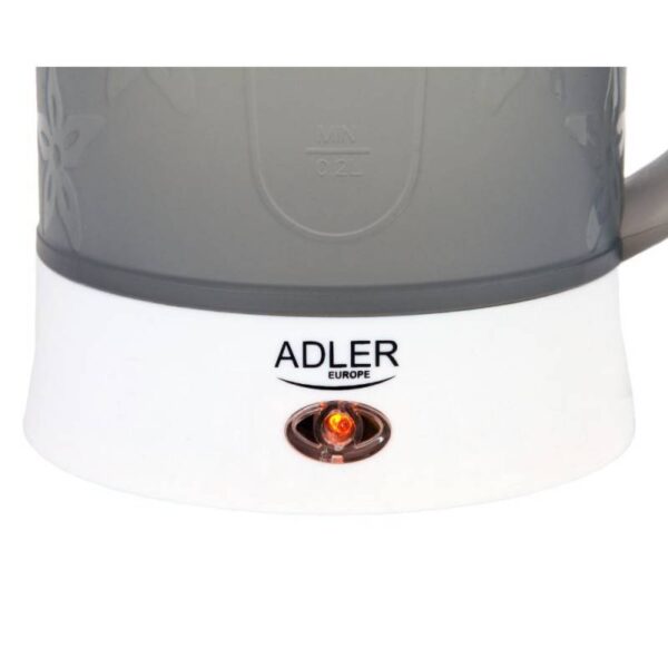 Електрическа кана за туризъм Adler AD 1268, 900W, 600 мл, 2 чаши, Автоматично изключване, Сив - Technomani