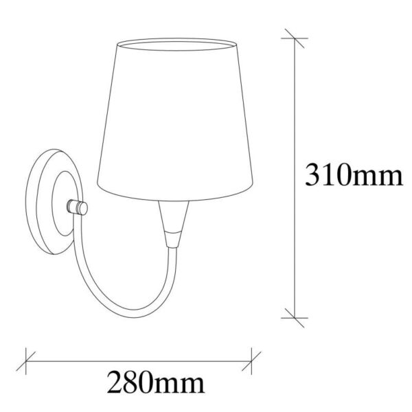 Лампа за стена Elefant 892OPV1201, Метал, 16х28см, Винтидж дизайн, Бял/златист - Technomani