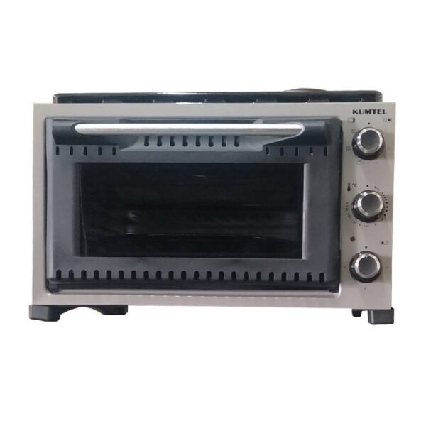 Готварска печка с 2 котлона KUMTEL KF-5660, 32 л, 2 тави, 2420W, Работа на котлон с фурна, Черен/сребрист - Technomani