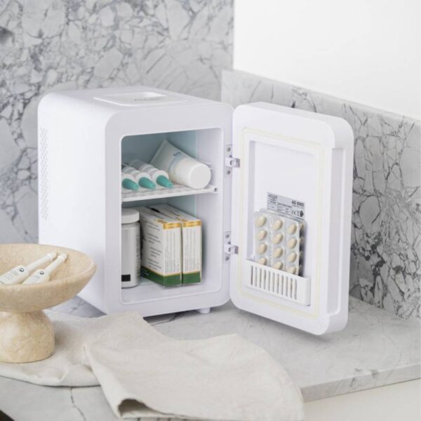 Хладилник мини Adler AD 8085, 32-42 W, 4 L, Огледална врата, Отопление/Охлаждане, Бял - Technomani