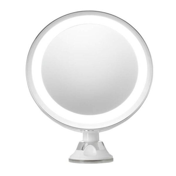 Козметично огледало Adler AD 2168, Диаметър 20 см, 24 LED крушки, Петорно увеличение, Сребрист - Technomani