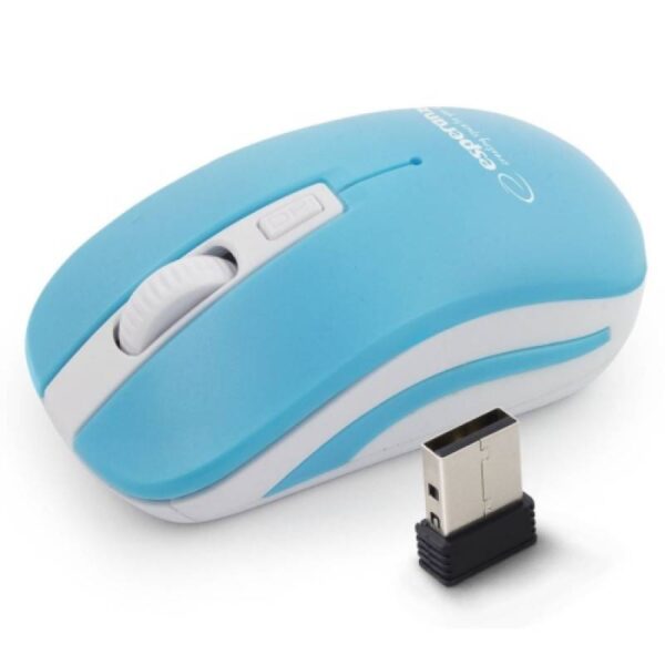 Безжична мишка Esperanza EM126WB, Bluetooth, 800/1200/1600 DPI, Батерии, Син/бял - Technomani