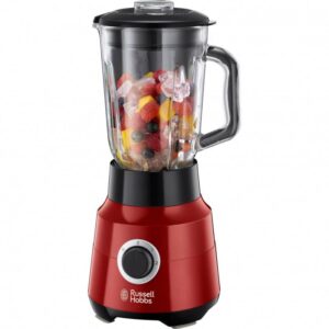 Блендер с кана Russell Hobbs Desire 24720-56, 650W, Стъкло, 22000 rpm/min, 1.5 л, Четворен нож, Червен - Technomani