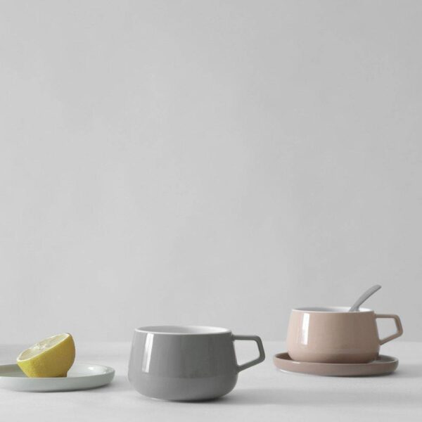 Чаша за чай с подложна чинийка VIVA Classic 250ml, порцелан - Technomani