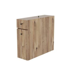 Шкаф за баня Kalune Design 854KLN3908 Шкаф за баня Kalune Design 854KLN3908, 19х60 см, 2 чекмеджета, Меламиново покритие, Кафяв - Technomani