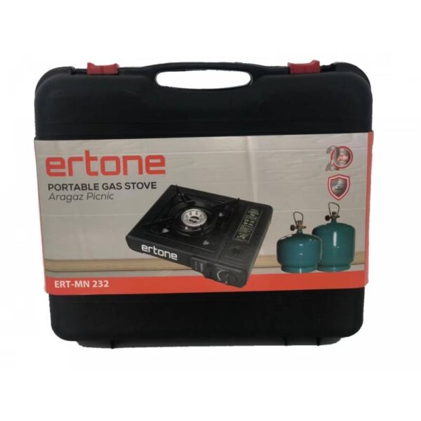 Газов котлон - туристически Ertone ERT-MN232NG, 2.2kW, За бутилка и флакон, Пиезоелектрическо запалване, Черен куфар - Technomani