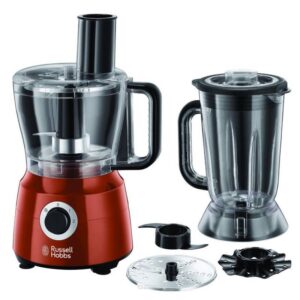 Кухненски робот Russell Hobbs Desire 24730-56, 600W, 2.5 l, 2 диска, Функция Pulse, Червен - Technomani