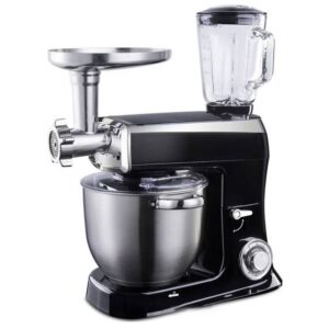 Кухненски робот Royalty Line PKM2100BG, 2100W Max, 7.5 литра, Месомелачка и Блендер, 3 бъркалки, 6 степени+Pulse, Черен - Technomani