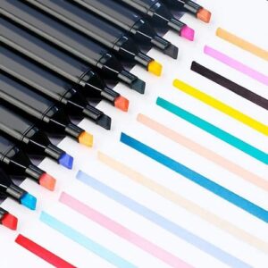 Комплект двустранни маркери Maaleo, 40-80 части, перманентни, многоцветни, калъф за съхранение