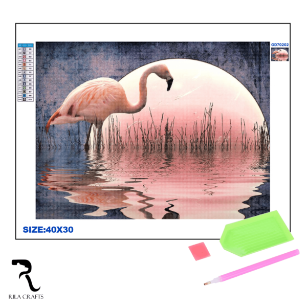 Диамантена мозайка – гоблен,30х40см, Фламинго