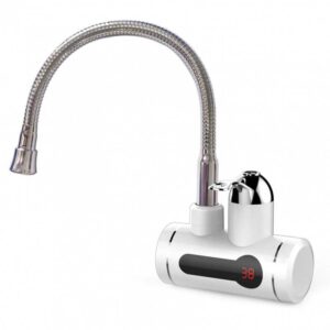 Нагревател за вода с дисплей ELITE EHW-1557S, 3000W, 60 C, Гъвкав чучур, За стена, Бял - Technomani
