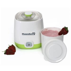 Уред за кисело мляко Hausberg HB-2190, 20W, 1 литър, Без буркани, Термостат, Бял/зелен - Technomani