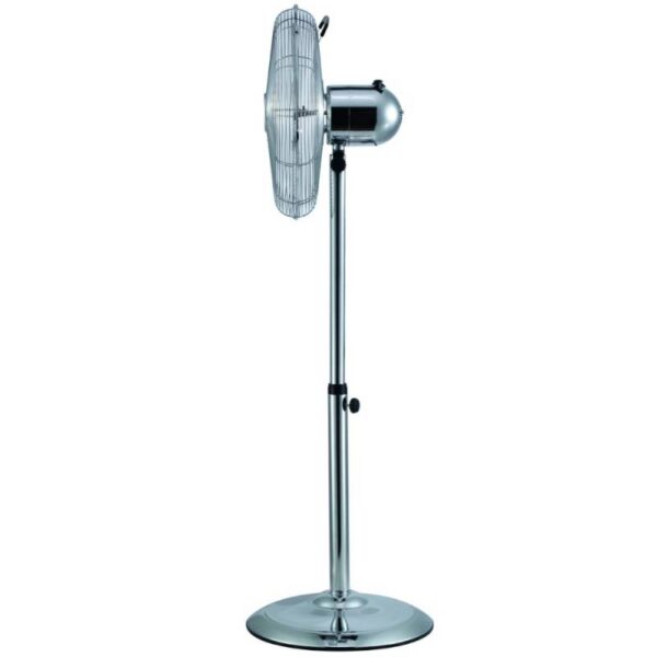 Вентилатор на стойка Techwood TVI-455, 50W, 3 скорости, 4 метални перки, Хромиран,Сребрист - Technomani