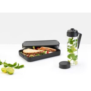 Комплект за обяд Brabantia Make&Take 2 части, Dark Grey, бутилка и кутия - Technomani