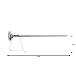 Кухненски термометър Kinghoff KH 3696, 14 см, Щипка за закрепване, -20 до 100C, Инокс - Technomani