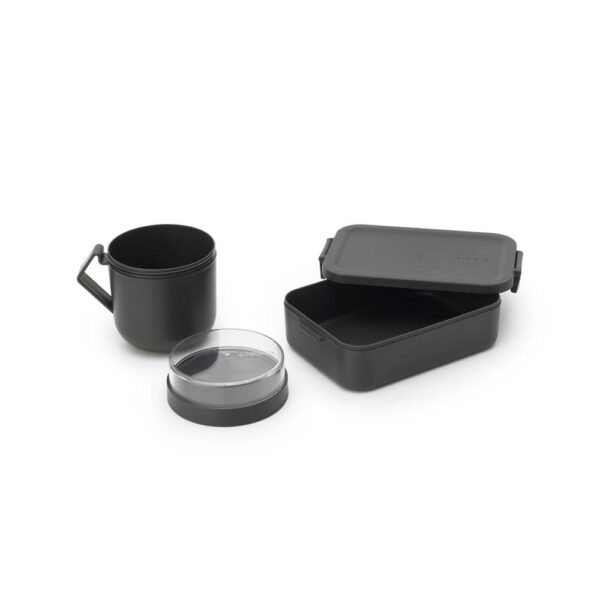 Комплект за обяд Brabantia Make&Take 2 части, Dark Grey, чаша и кутия - Technomani