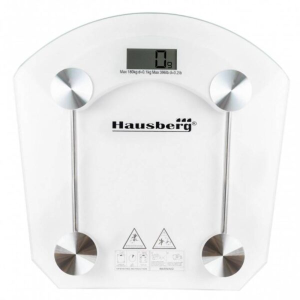 Кантар Hausberg HB-6001C, 150 кг, Дигитален, LCD дисплей, Стъкло - Technomani