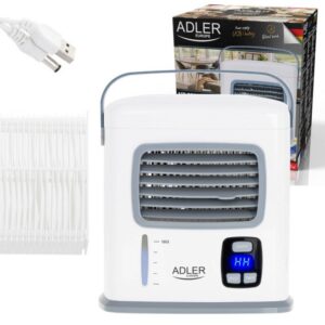 Въздушен охладител 3в1 Adler AD 7919, 50W, 2 скорости, Таймер 12ч, 500 мл, 50 dB, USB,Бял - Technomani