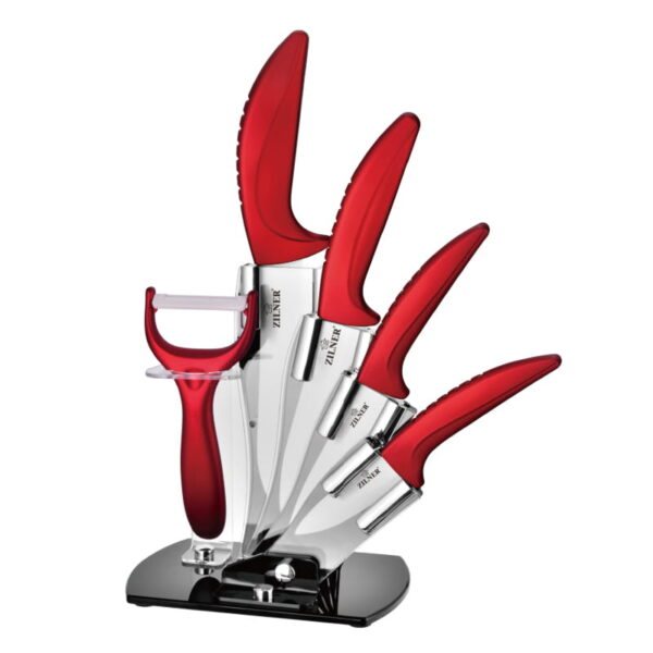 Комплект керамични ножове с белачка Zilner ZL-5124, 6 части - Technomani