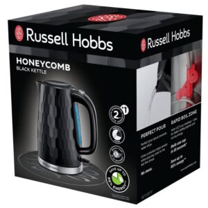 Електрическа кана Russell Hobbs Honeycomb 26051-70, 2400 W, 1.7 L, Бързо кипене, - Technomani