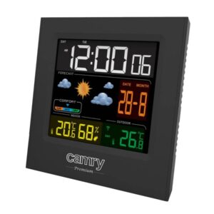 Метеорологична станция Camry CR 1166, Прогноза за времето, Календар, Влагомер, Часовник, LCD екран, ЧеренX` - Technomani