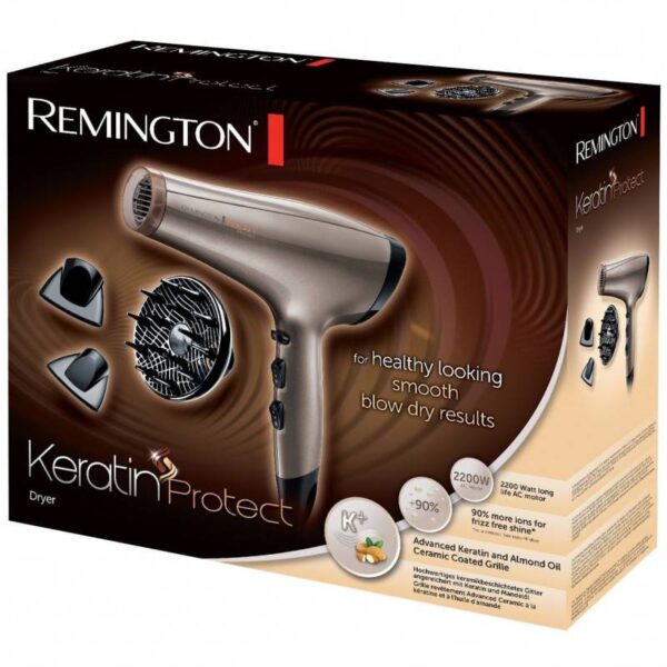 Сешоар Remington Keratin Protect AC8002, 2200W, 3 степени на температурата, 2 скорости, Cool Shot, Бронз - Technomani