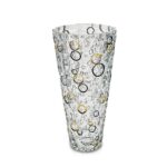 Ваза Bohemia 1845 Lisboa Gold and Black Circles H31cm