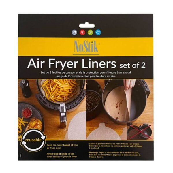 Комплект подложки за Air Fryer NoStik 1EEE774, 2 бр, 23.5/25.5 см, За многократна употреба, Бежов - Technomani